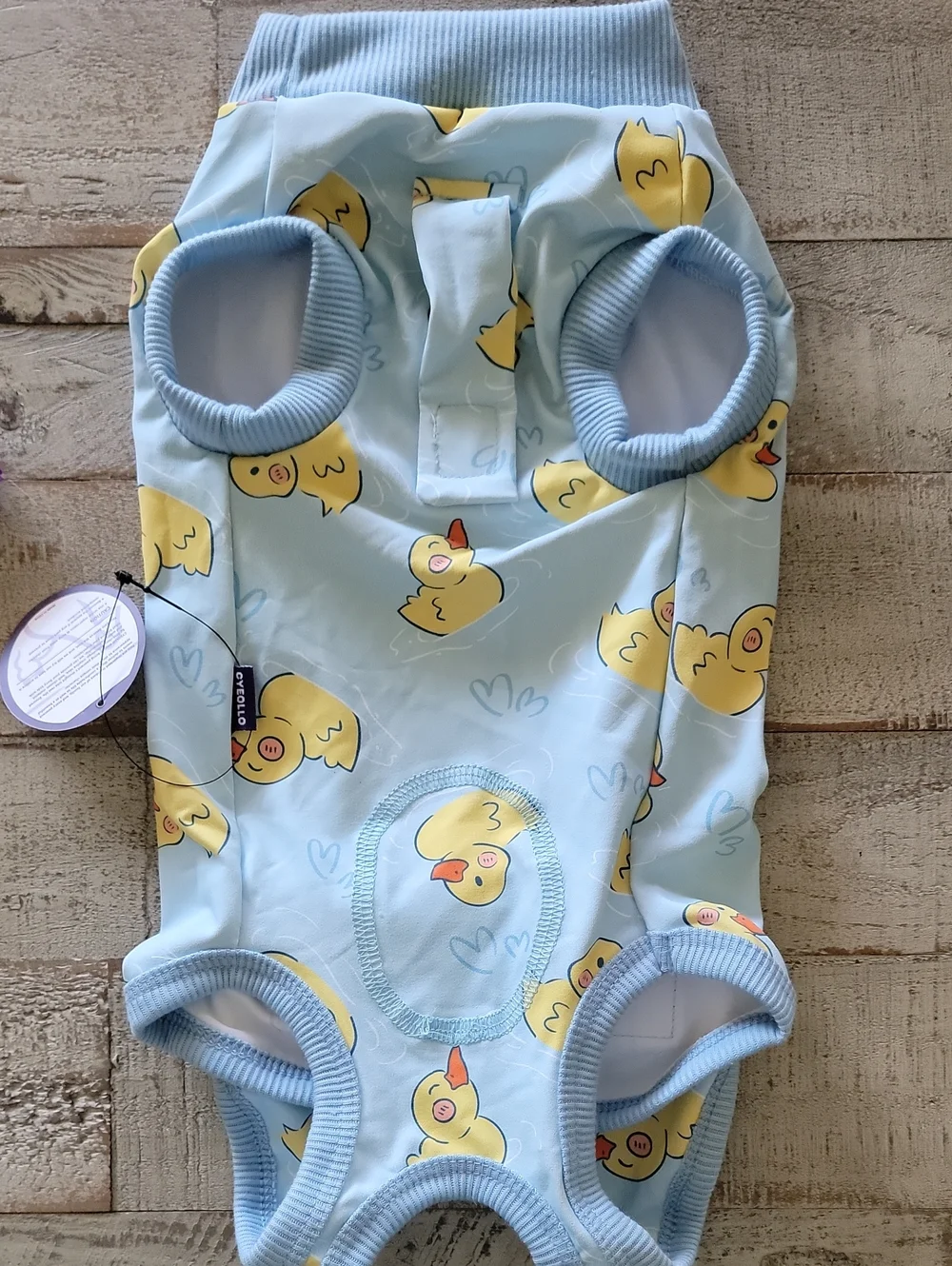NWT Size Small Dog Surgery Suit Blue With Ducks